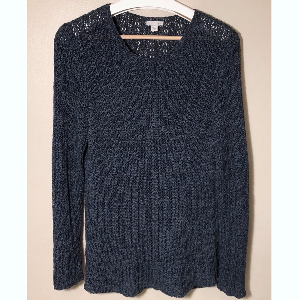 J. Jill • M • Scoop Neck Open Knit Long Sleeve Sweater